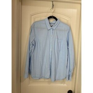Old Navy Women’s Classic  Button Up Long Sleeve Shirt LIGHT BLUE XL